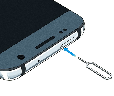 Bước 1. Sử dụng đồ chọt sim, chọt vào lỗ nhỏ nằm cạnh khay thẻ sim vl1-1